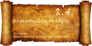 Kratochvilla Arián névjegykártya